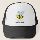 Happy bee princess with crown and shagon Bee Kind キャップ (正面)