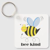 Happy bee princess with crown and shagon Bee Kind キーホルダー (正面)