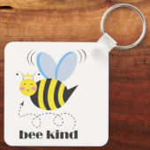 Happy bee princess with crown and shagon Bee Kind キーホルダー (裏面)