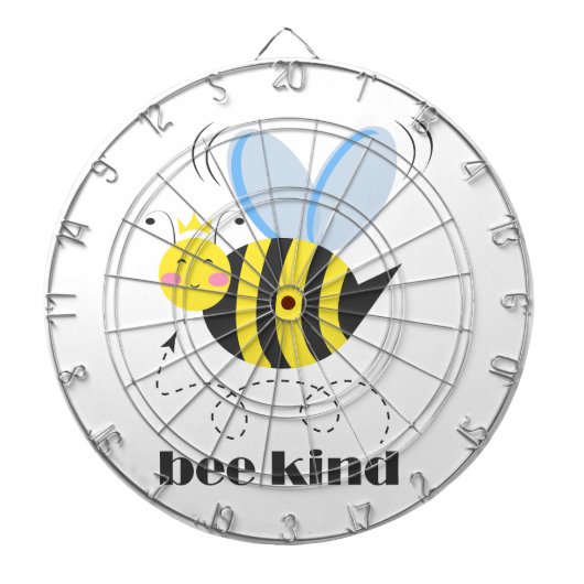 Happy bee princess with crown and shagon Bee Kind ダーツボード (正面)