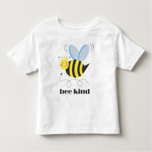 Happy bee princess with crown and shagon Bee Kind トドラーTシャツ