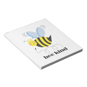 Happy bee princess with crown and shagon Bee Kind ノートパッド