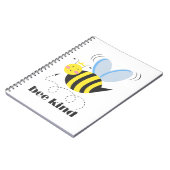 Happy bee princess with crown and shagon Bee Kind ノートブック (左側)
