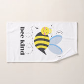 Happy bee princess with crown and shagon Bee Kind ハンドタオル (ハンドタオル)