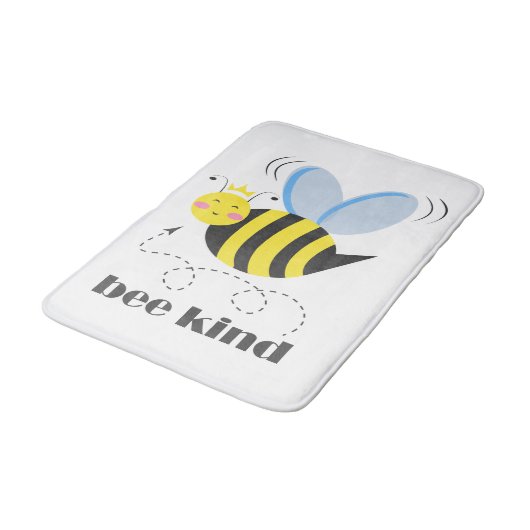 Happy bee princess with crown and shagon Bee Kind バスマット (アングル)