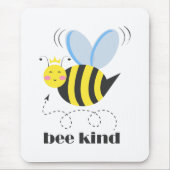 Happy bee princess with crown and shagon Bee Kind マウスパッド (正面)
