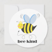 Happy bee princess with crown and shagon Bee Kind 招待状 (裏面)
