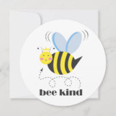 Happy bee princess with crown and shagon Bee Kind 招待状 (正面)