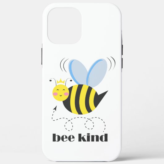 Happy bee princess with crown and shagon Bee Kind Case-Mate iPhoneケース (裏面)