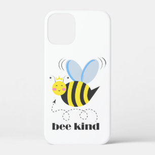 Happy bee princess with crown and shagon Bee Kind iPhone 12 Mini ケース