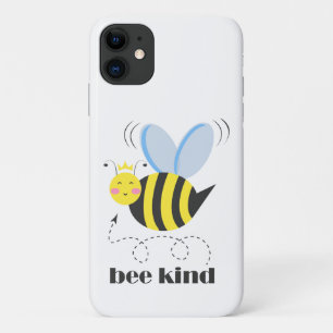 Happy bee princess with crown and shagon Bee Kind iPhone 11 ケース