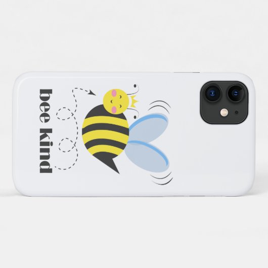 Happy bee princess with crown and shagon Bee Kind Case-Mate iPhoneケース (裏面(横))