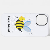 Happy bee princess with crown and shagon Bee Kind iPhoneケース (裏面横)