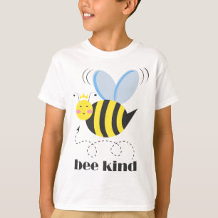 Happy bee princess with crown and shagon Bee Kind Tシャツ