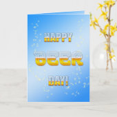 Happy Beer dayバースデーカード カード (黄色い花)