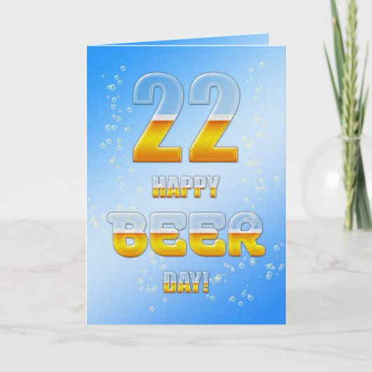 Happy Beer day 22nd birthdayカード カード (正面)