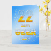 Happy Beer day 22nd birthdayカード カード (黄色い花)