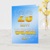 Happy Beer day 23rd birthdayカード カード (黄色い花)