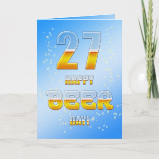 Happy Beer day 27th birthdayカード カード (正面)