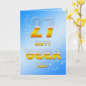 Happy Beer day 27th birthdayカード カード (黄色い花)