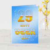 Happy Beer day 29th birthdayカード カード (黄色い花)
