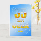 Happy Beer day 35th birthdayカード カード (黄色い花)