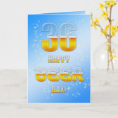 Happy Beer day 36th birthdayカード カード (黄色い花)