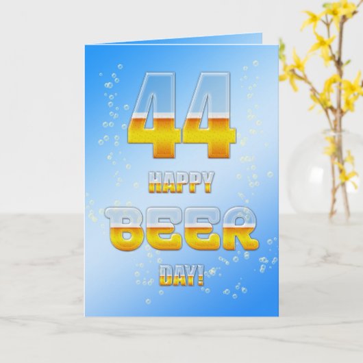 Happy Beer day 44th birthdayカード カード (黄色い花)