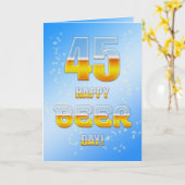 Happy Beer day 45th birthdayカード カード (黄色い花)