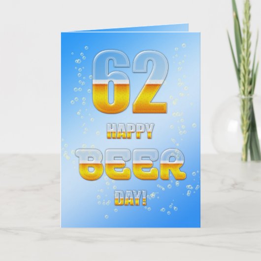 Happy Beer day 62nd birthdayカード カード (正面)