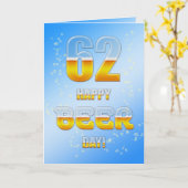 Happy Beer day 62nd birthdayカード カード (黄色い花)