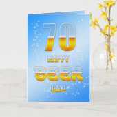 Happy Beer day 70th birthdayカード カード (黄色い花)