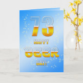 Happy Beer day 73rd birthdayカード カード (黄色い花)