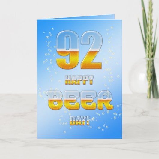 Happy Beer day 92nd birthdayカード カード (正面)