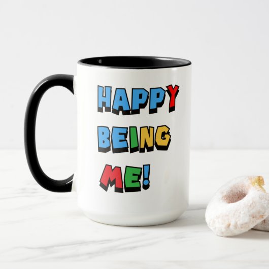 Happy Being Me マグカップ (ドーナツ付き)