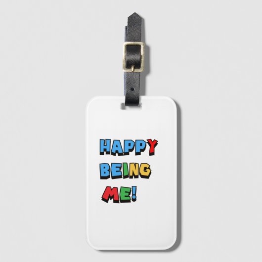 Happy Being Me ラゲッジタグ (正面縦)