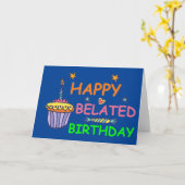 Happy Belated Birthday カード (黄色い花)