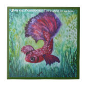 Happy betta fish enjoying his home タイル (正面)