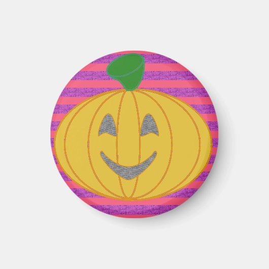 Happy Big Modern Orange Cheerful Pumpkin  マグネット (正面)