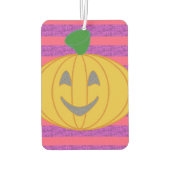 Happy Big Modern Orange Pumpkin on Purple and Pink カーエアーフレッシュナー (裏面)