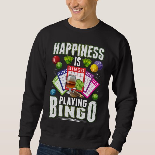 Happy Bingo Playerメンズビゴおもしろいン スウェットシャツ (正面)