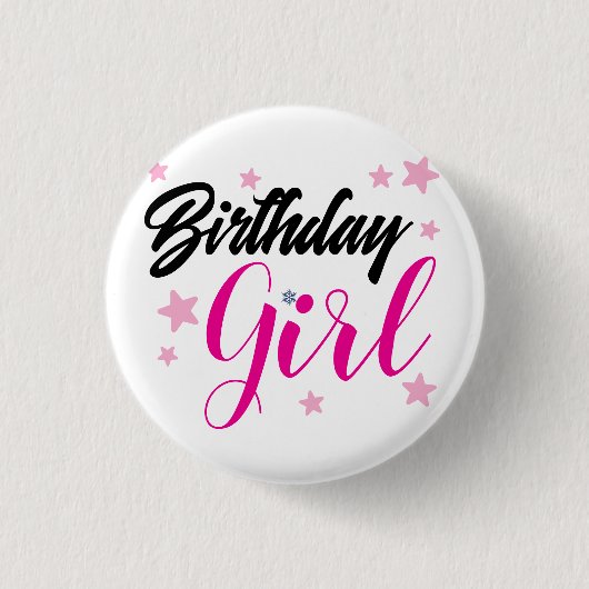 Happy Birtday- Birthday Girl- Birthday Pin 缶バッジ (正面)