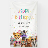 HAPPY BIRTDAY! Zoo Kids Birthday Banner 横断幕 (縦)