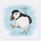 Happy Birthdaisy、誕生日パフィン スクエアシール (正面)