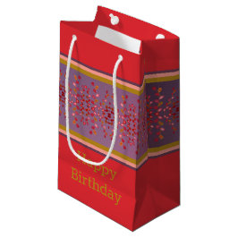 Happy Birthdayの小さな柄入りペーパーギフトバッグ スモールペーパーバッグ