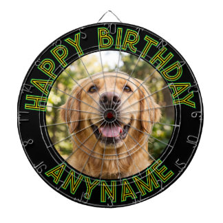 HAPPY BIRTHDAY - あなたのオリジナル写真＆タイポグラフィ ダーツボード