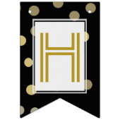 ☆HAPPY BIRTHDAY☆の金ゴールドの水玉模様 バンティングフラッグ (第2の旗)