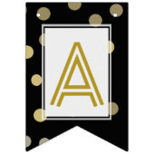 ☆HAPPY BIRTHDAY☆の金ゴールドの水玉模様 バンティングフラッグ (第3の旗)