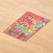 Happy Birthday  アクリル招待状 (レイダウン)