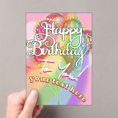 Happy Birthday  アクリル招待状 (インサイチュ (ポータブル))